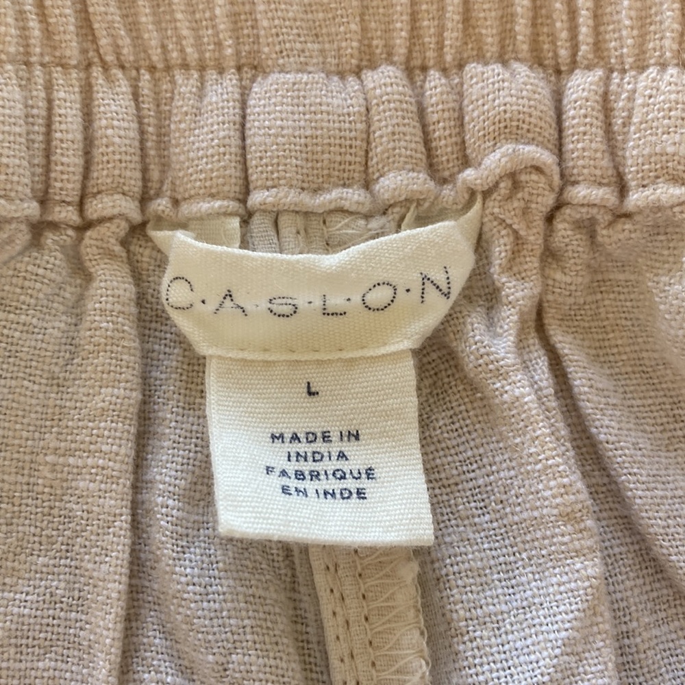 Nordstrom Caslon Large sand color linen shorts - Picture 5 of 7